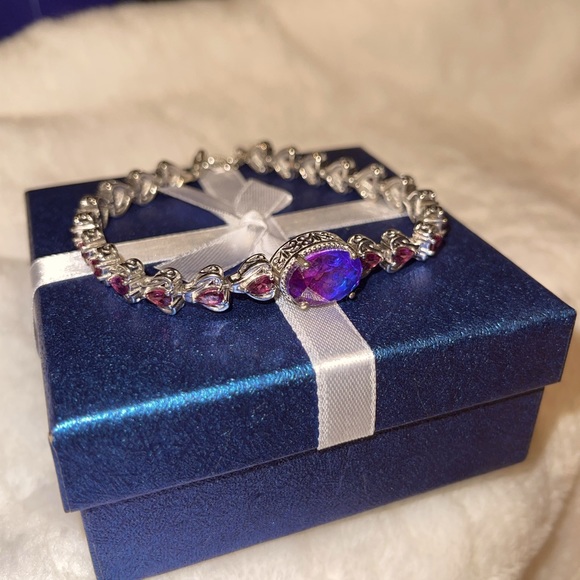 Midnight Fuscia Bracelet and Pendant 22”Chain - Picture 11 of 11